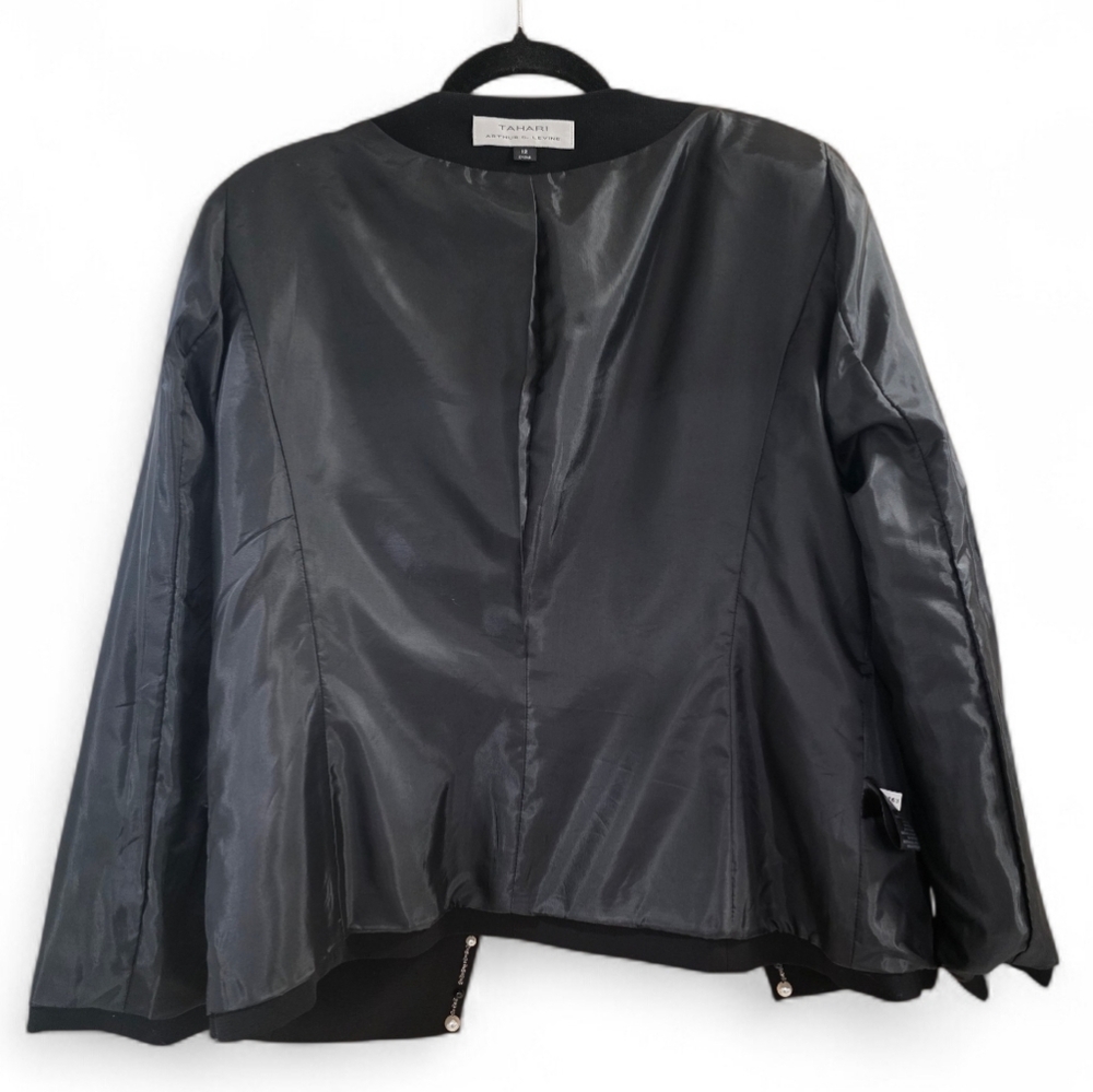 Tahari Luxe Black Blazer Jacket With Beads Size 12 - Picture 9 of 16
